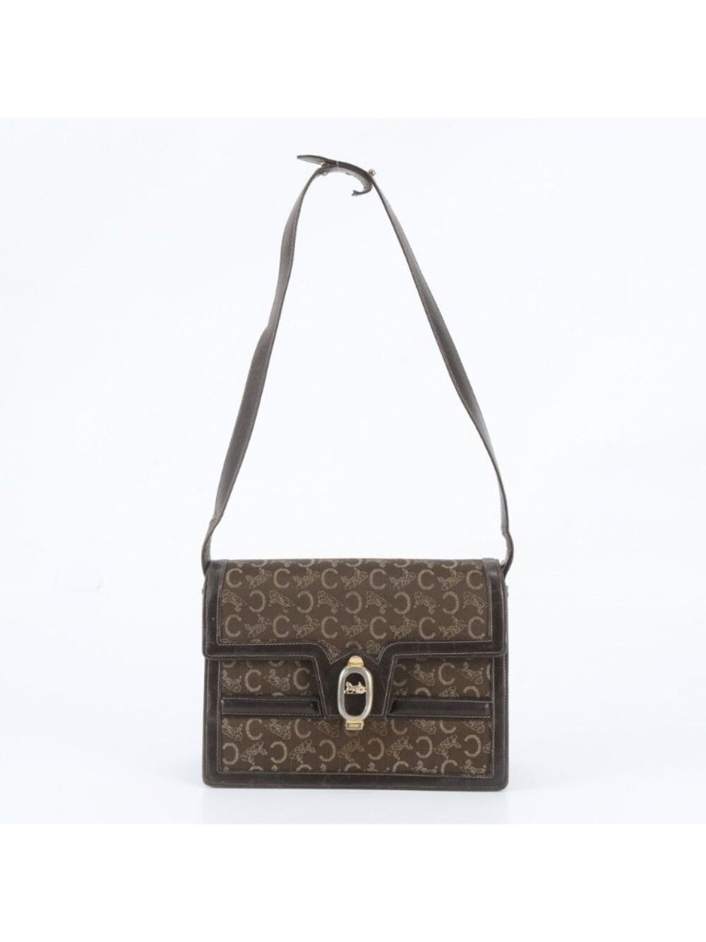 Celine Vintage Sulky Carriage 2-Way Shoulder Bag Hand Leather